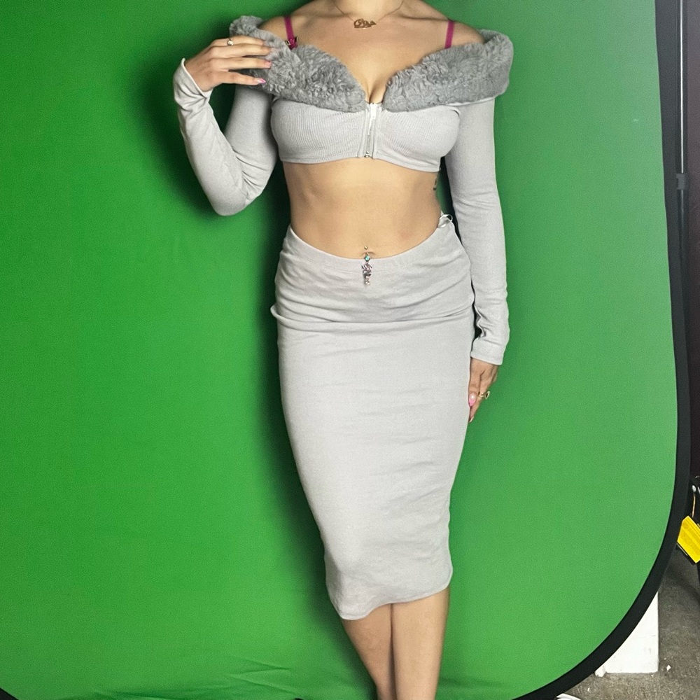 Gray Fur Matching Set - image 2